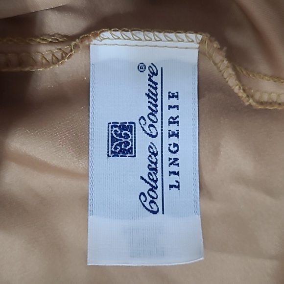 Vintage Gold Satin Camisole (M) & Shorts (L), Colesce Couture Lingerie - Picture 6 of 12